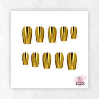 Golden Goddess gold chrome press-on nails