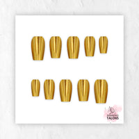 Golden Goddess gold chrome press-on nails