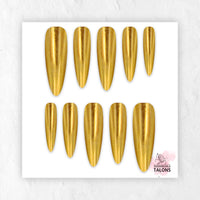 Golden Goddess gold chrome press-on nails