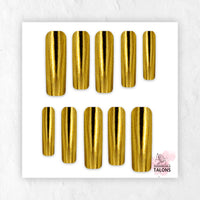 Golden Goddess gold chrome press-on nails