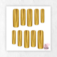 Golden Goddess gold chrome press-on nails