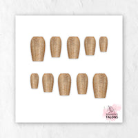Golden Hour gold glitter glossy press-on nails