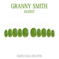 Granny Smith green French tip press-on nails