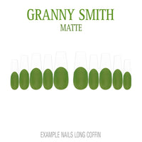 Granny Smith green French tip press-on nails
