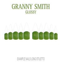 Granny Smith green French tip press-on nails