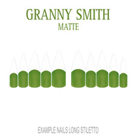 Granny Smith green French tip press-on nails