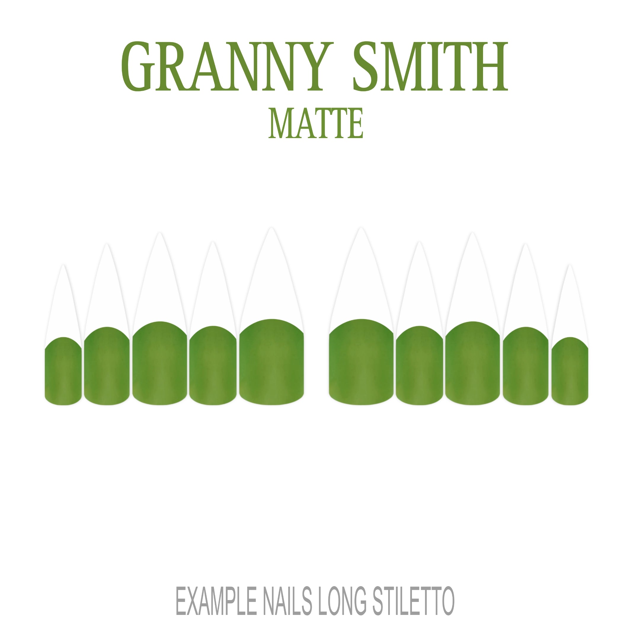 Granny Smith green French tip press-on nails