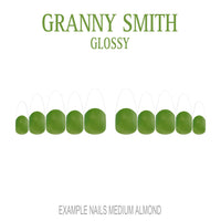 Granny Smith green French tip press-on nails