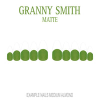 Granny Smith green French tip press-on nails