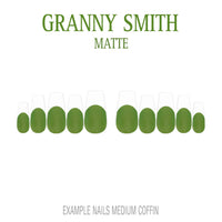 Granny Smith green French tip press-on nails