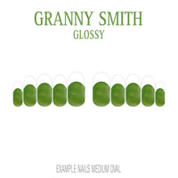 Granny Smith green French tip press-on nails