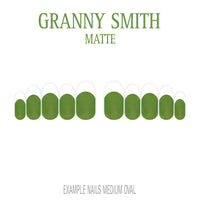 Granny Smith green French tip press-on nails