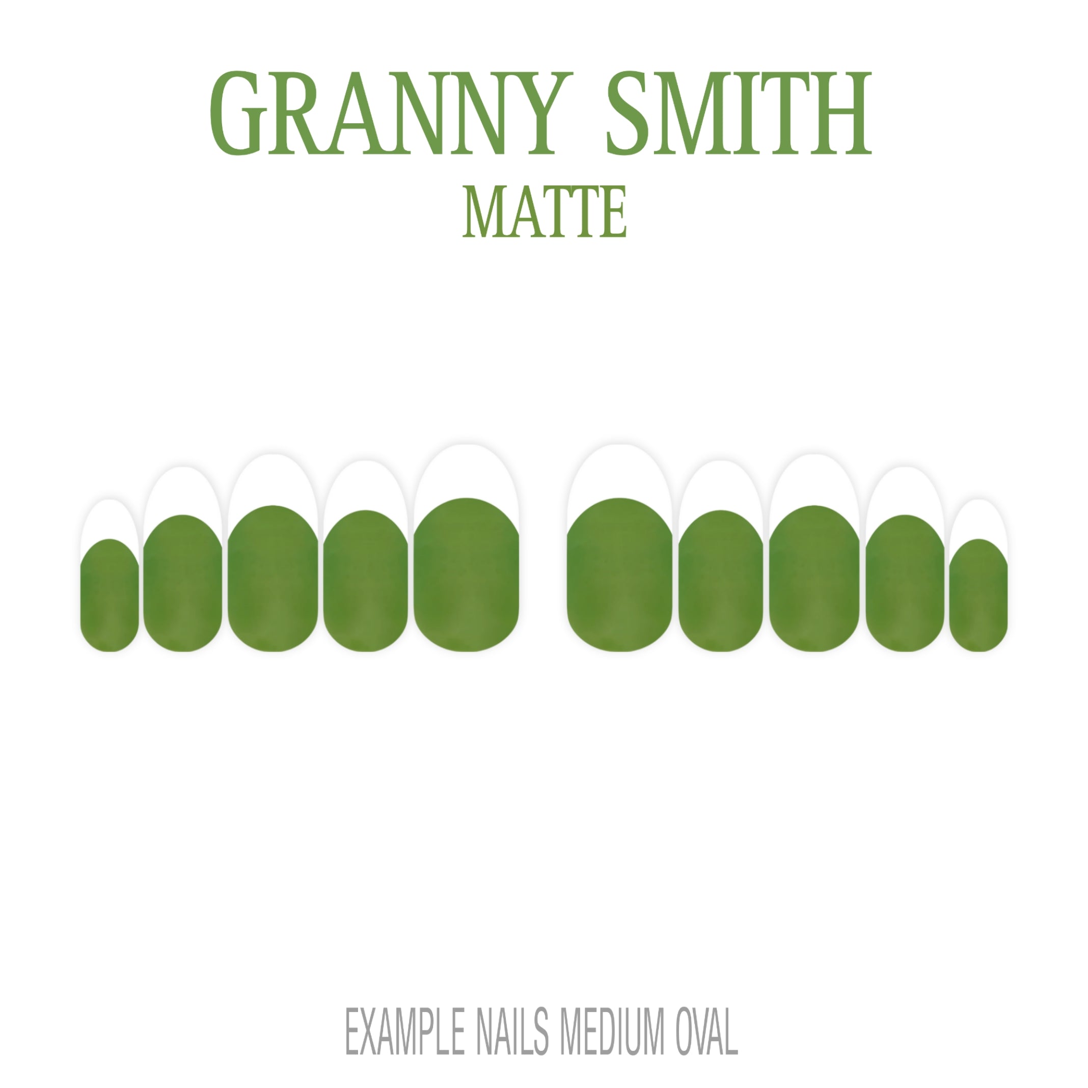 Granny Smith green French tip press-on nails