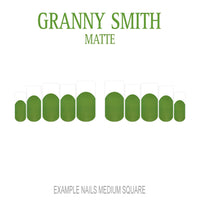 Granny Smith green French tip press-on nails