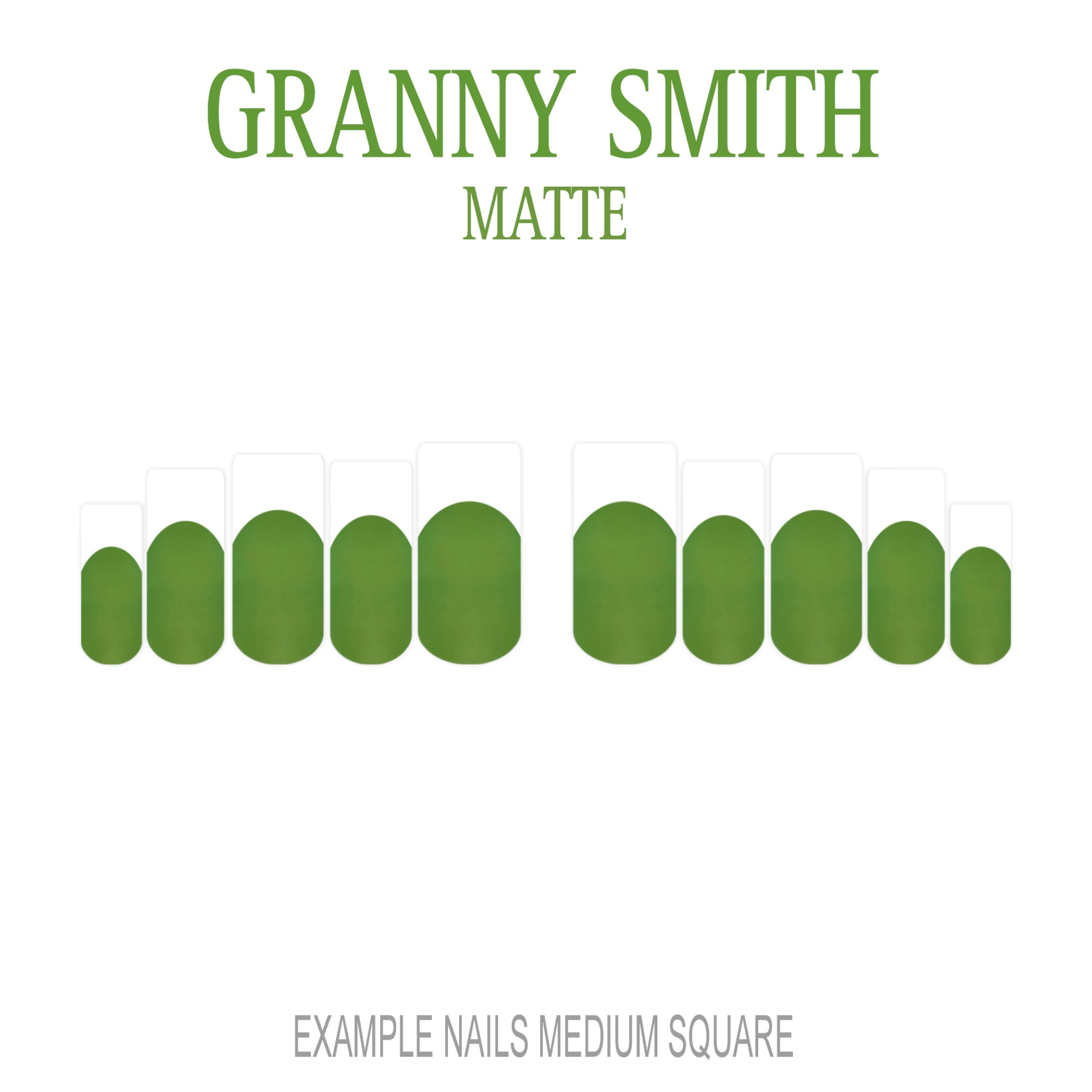 Granny Smith green French tip press-on nails