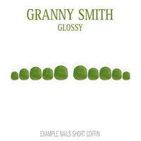 Granny Smith green French tip press-on nails