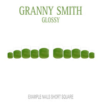 Granny Smith green French tip press-on nails
