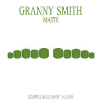 Granny Smith green French tip press-on nails