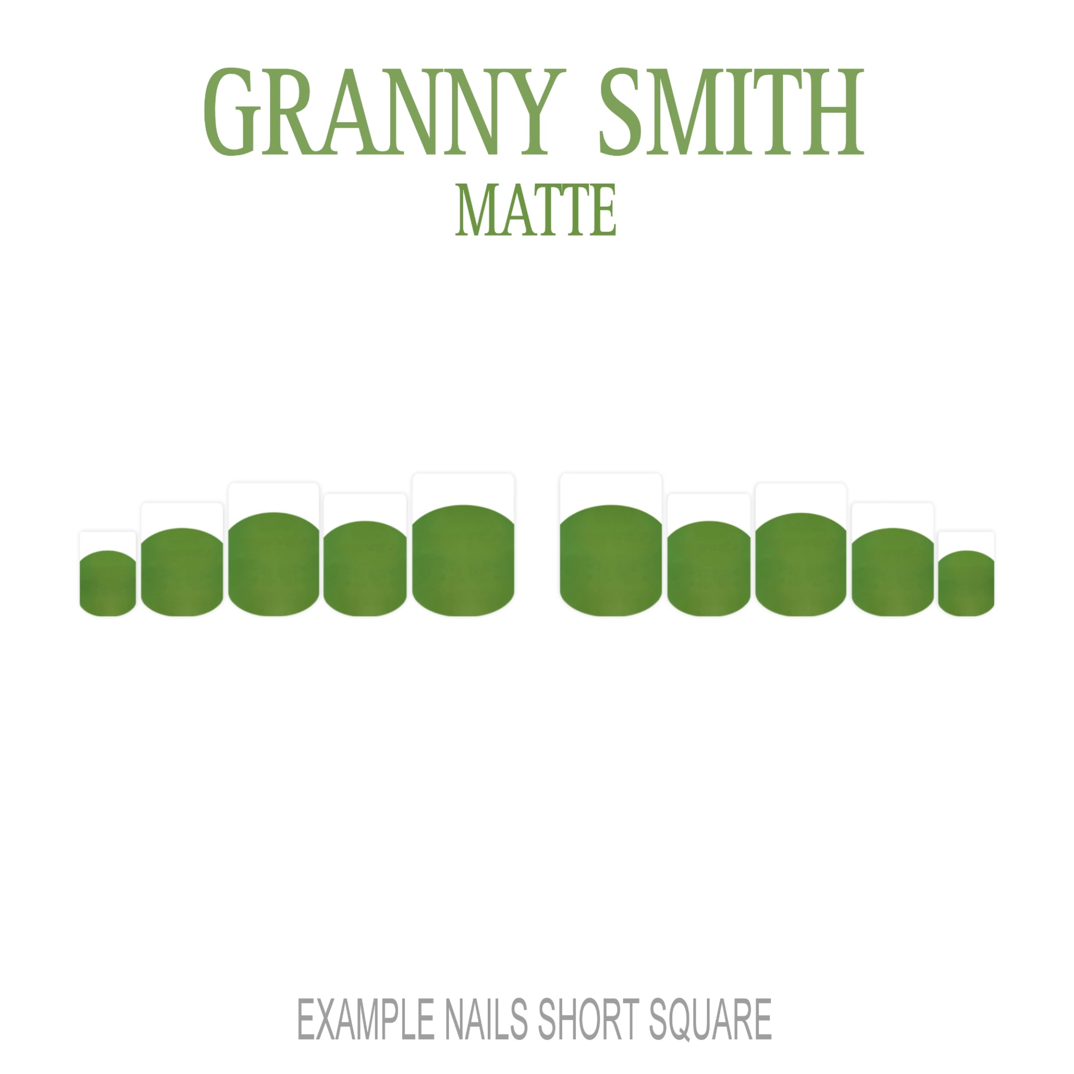 Granny Smith green French tip press-on nails