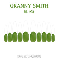 Granny Smith green French tip press-on nails