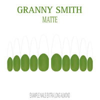 Granny Smith green French tip press-on nails