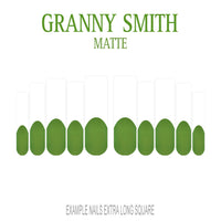 Granny Smith green French tip press-on nails