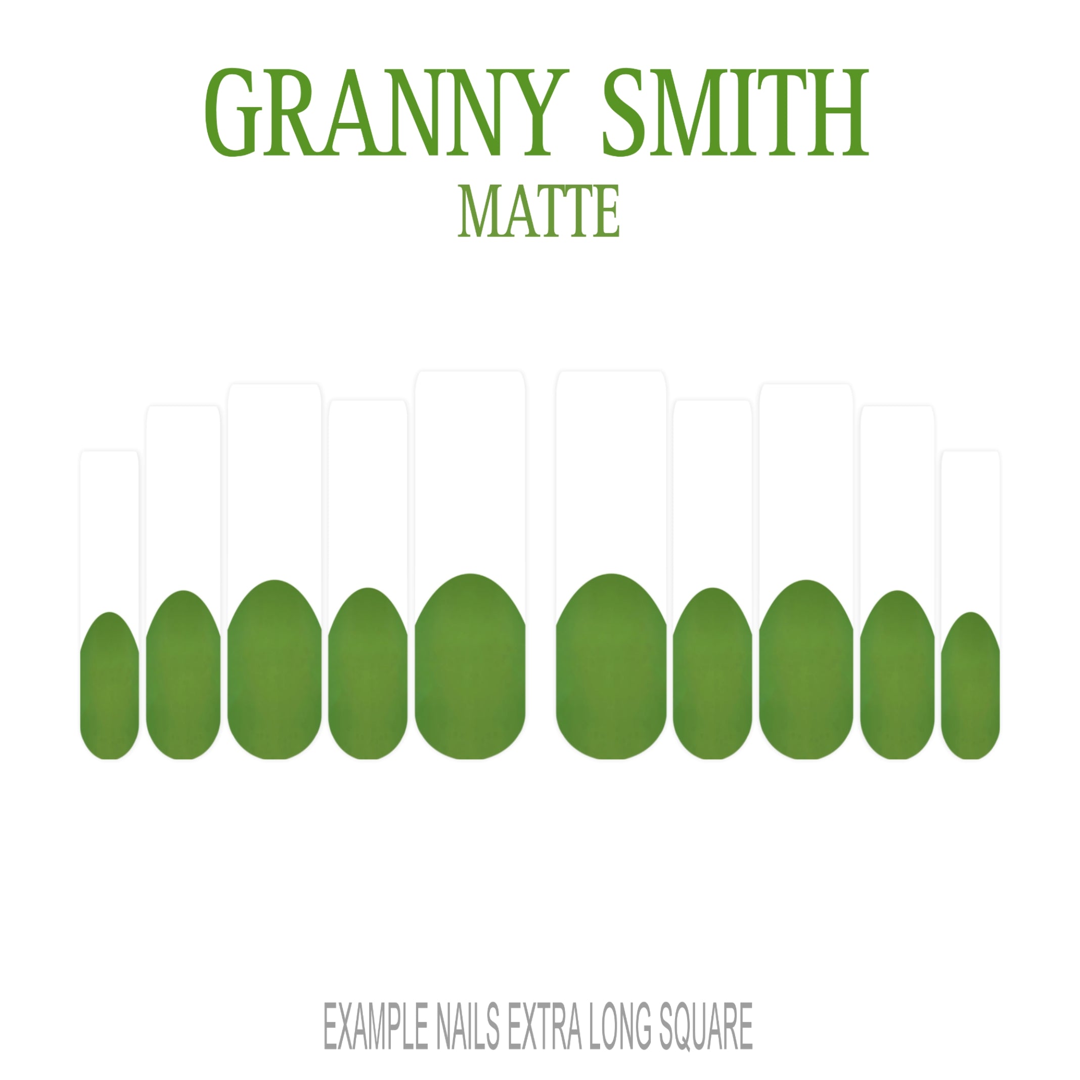 Granny Smith green French tip press-on nails