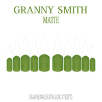 Granny Smith green French tip press-on nails