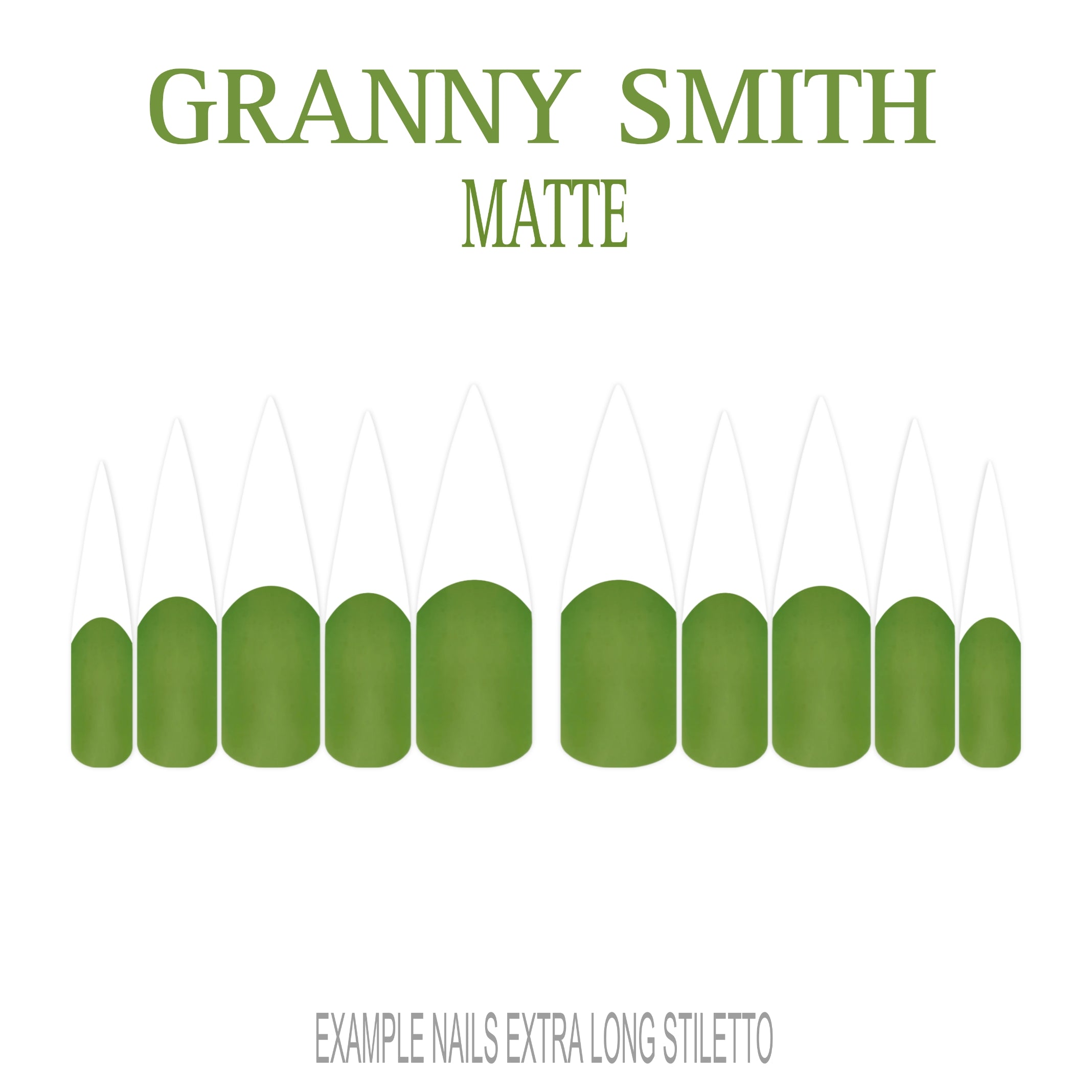 Granny Smith green French tip press-on nails