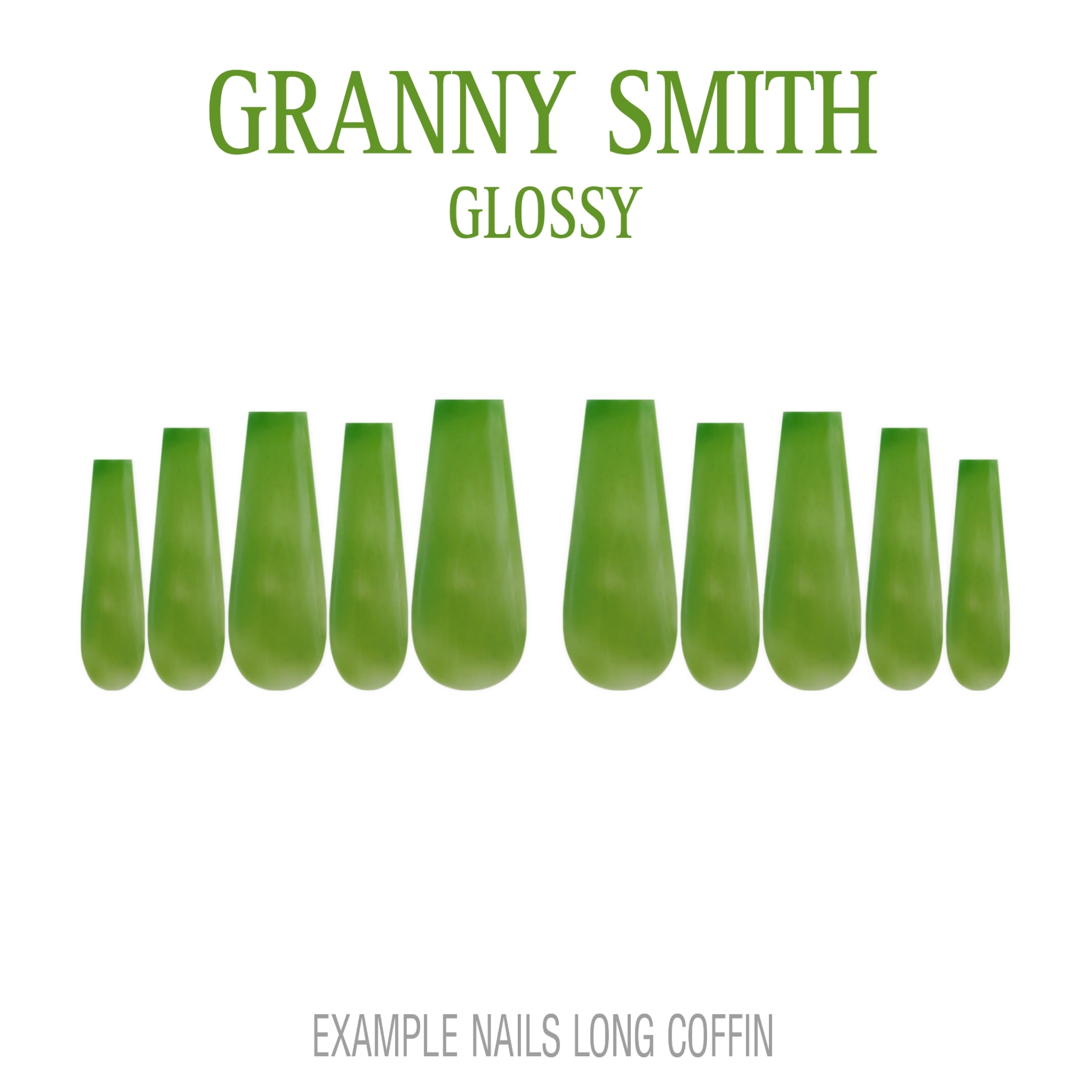 Granny Smith apple green press-on nails