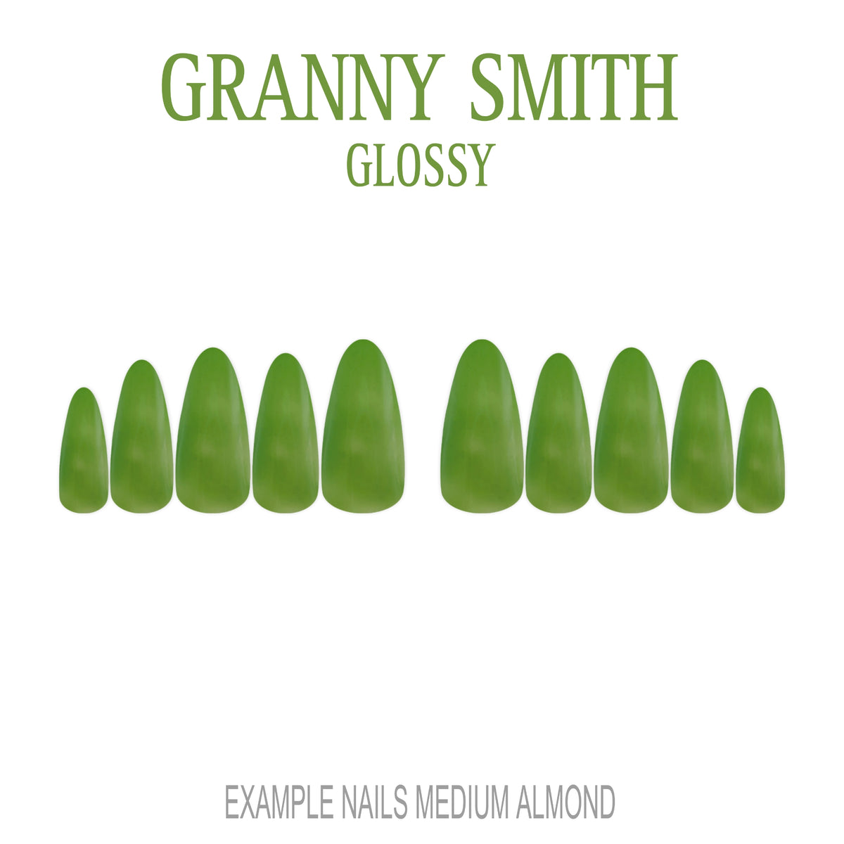 Granny Smith apple green press-on nails