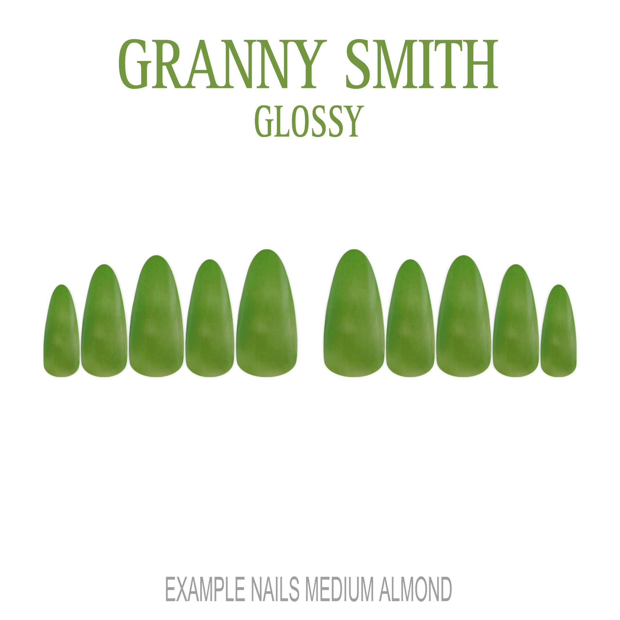 Granny Smith apple green press-on nails