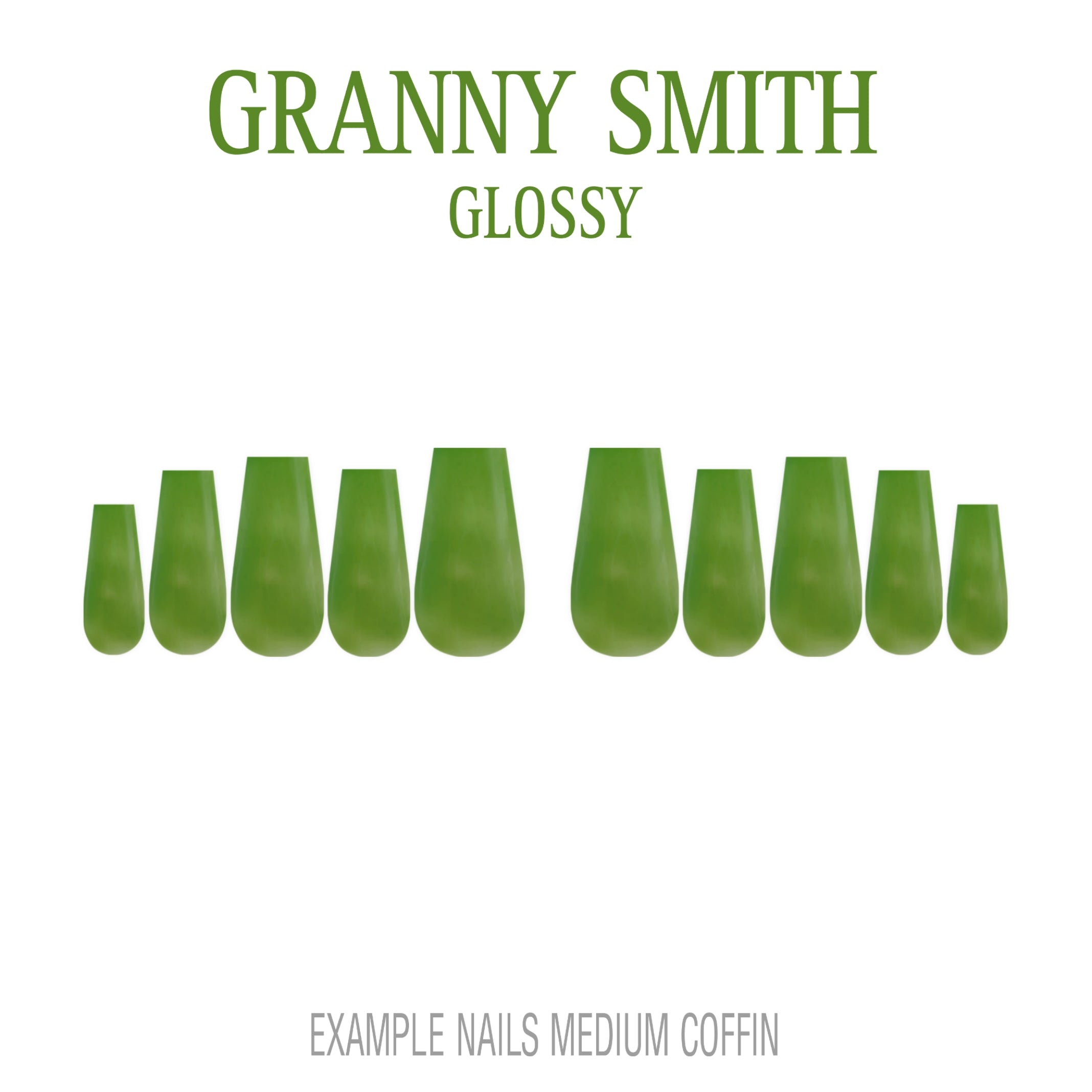 Granny Smith apple green press-on nails