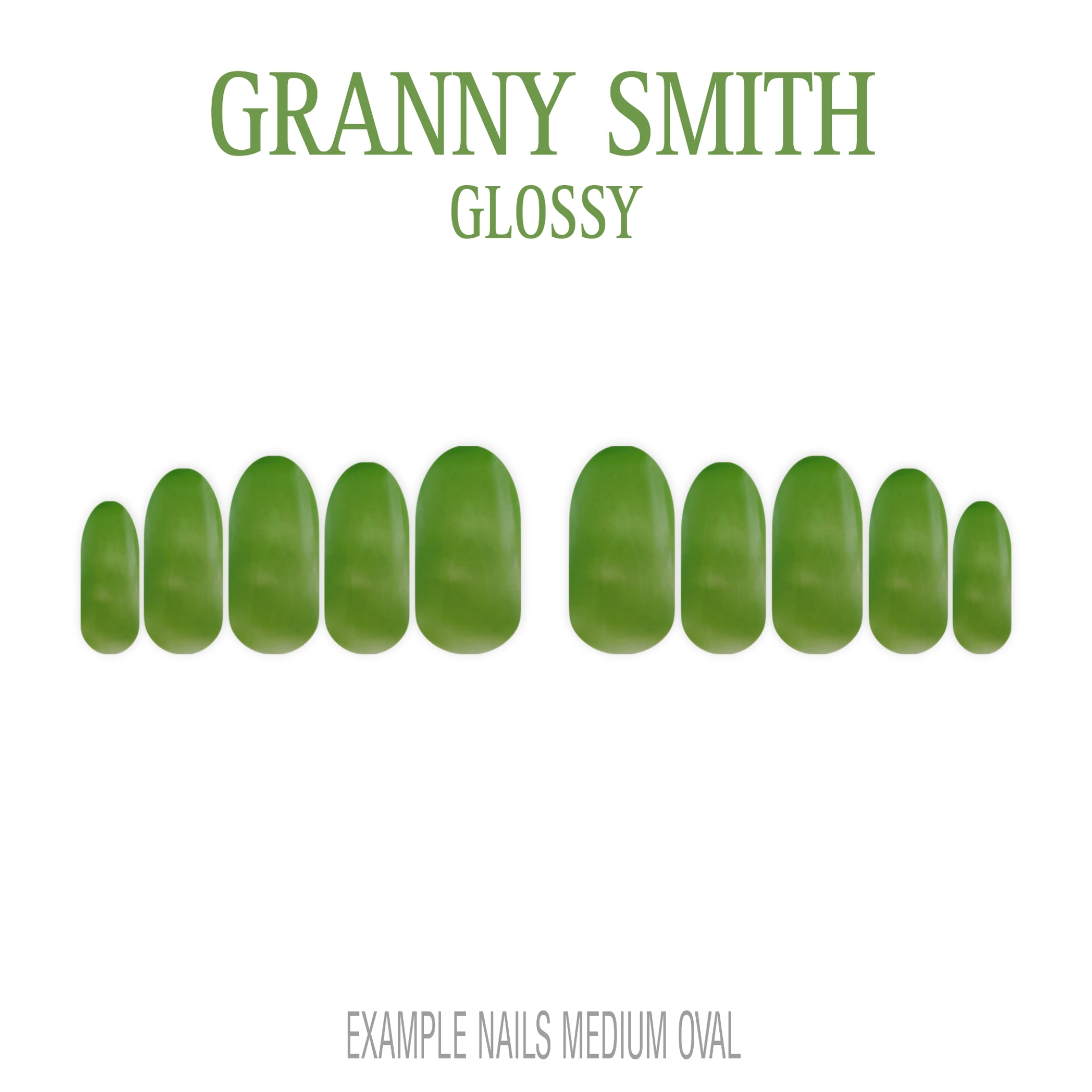 Granny Smith apple green press-on nails