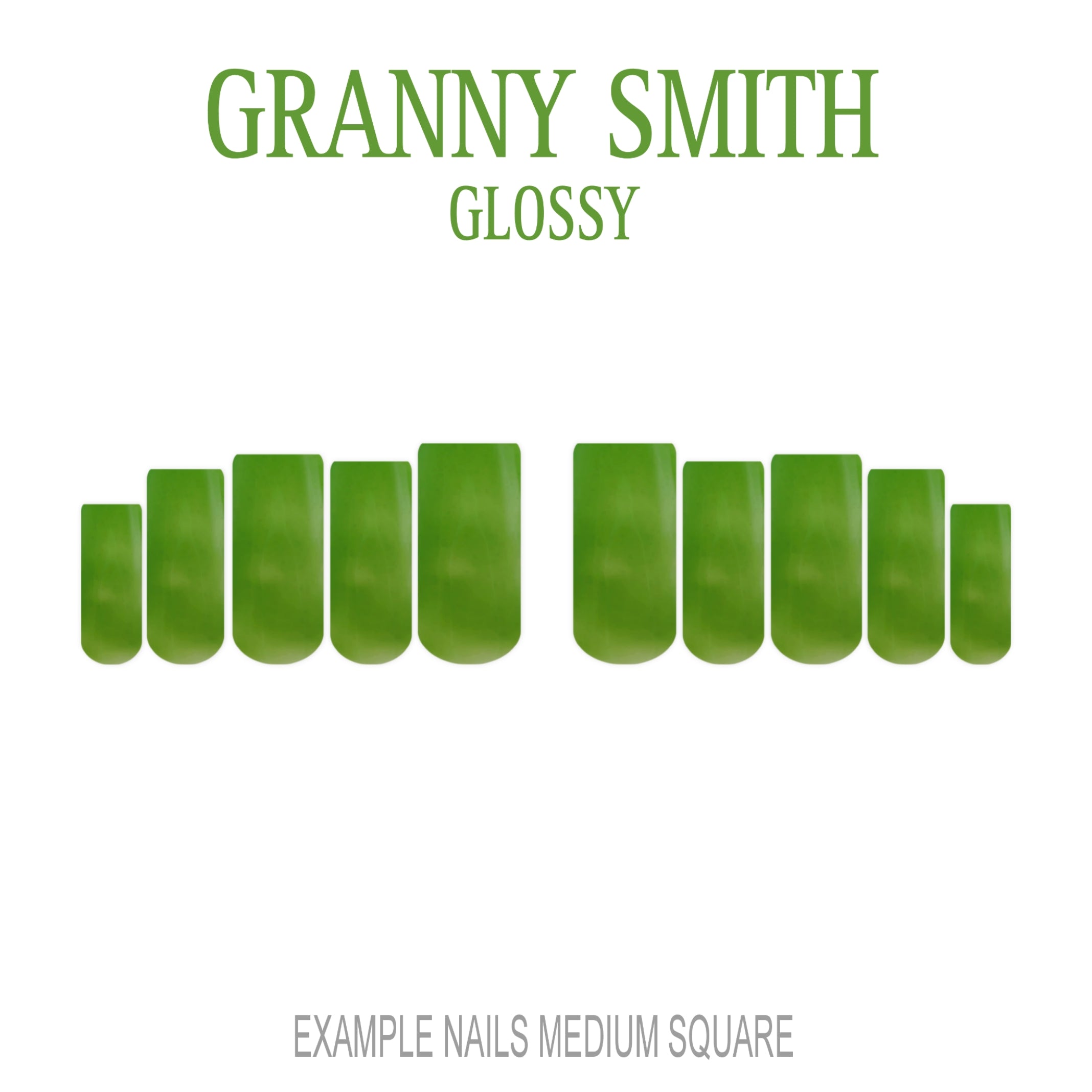 Granny Smith apple green press-on nails