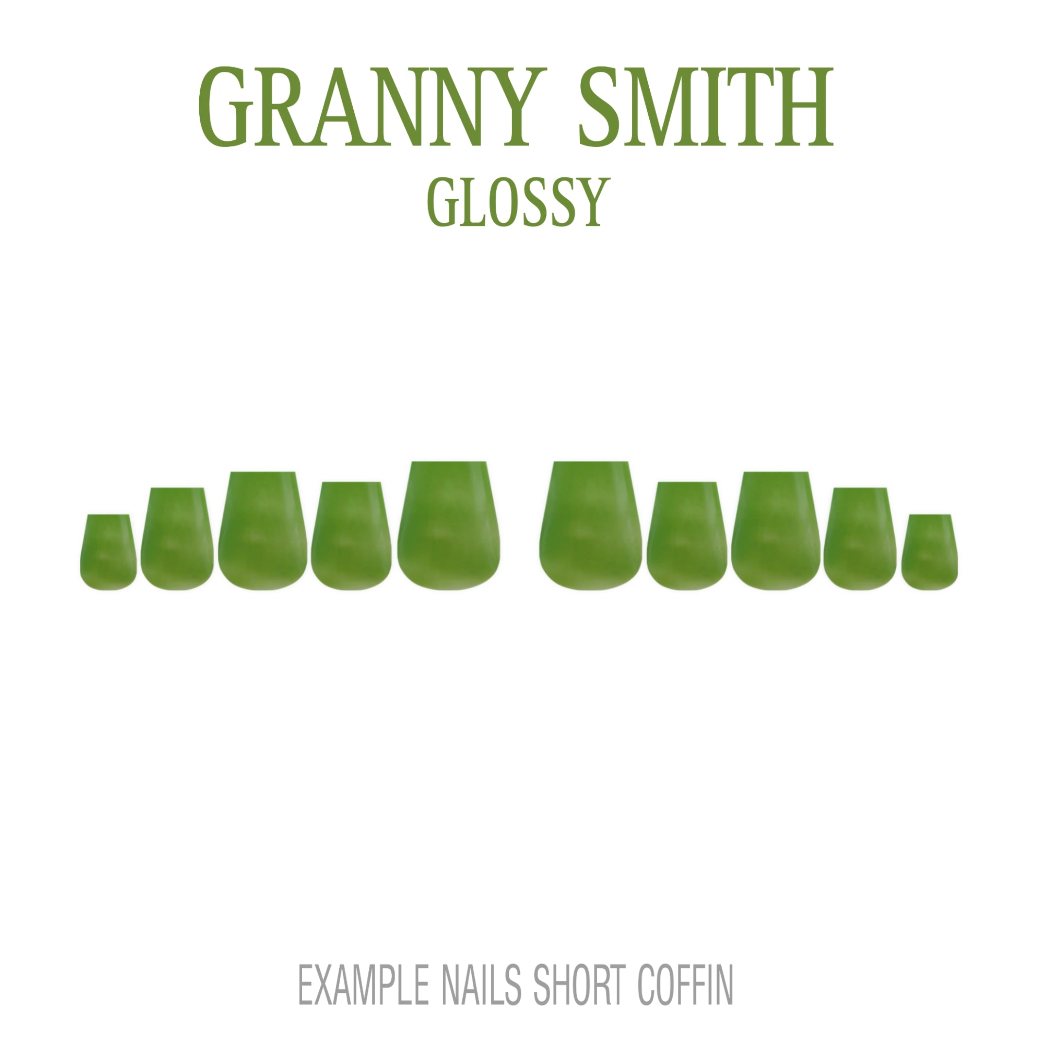 Granny Smith apple green press-on nails
