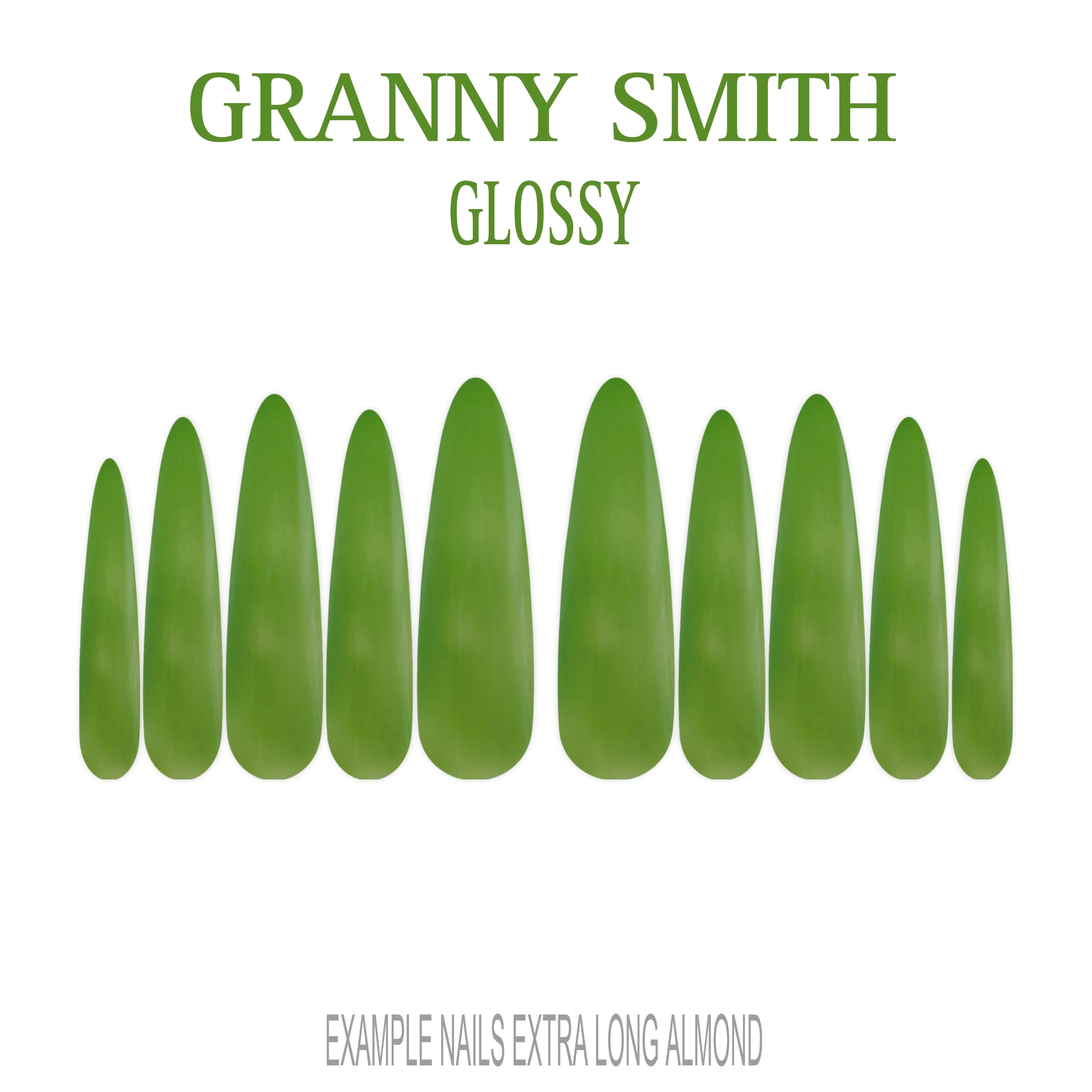 Granny Smith apple green press-on nails