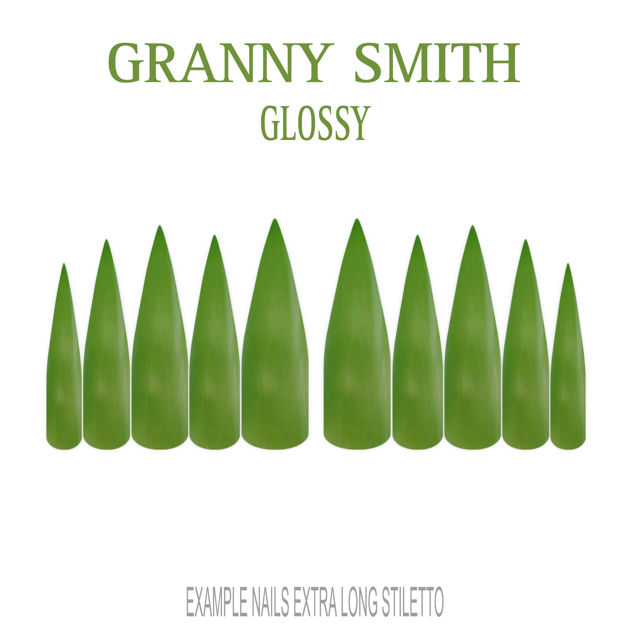 Granny Smith apple green press-on nails