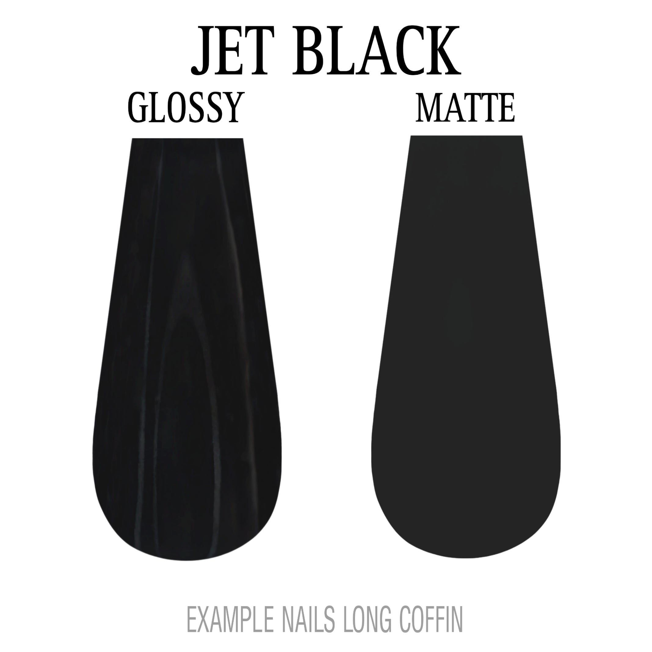 Jet Black black press-on nails
