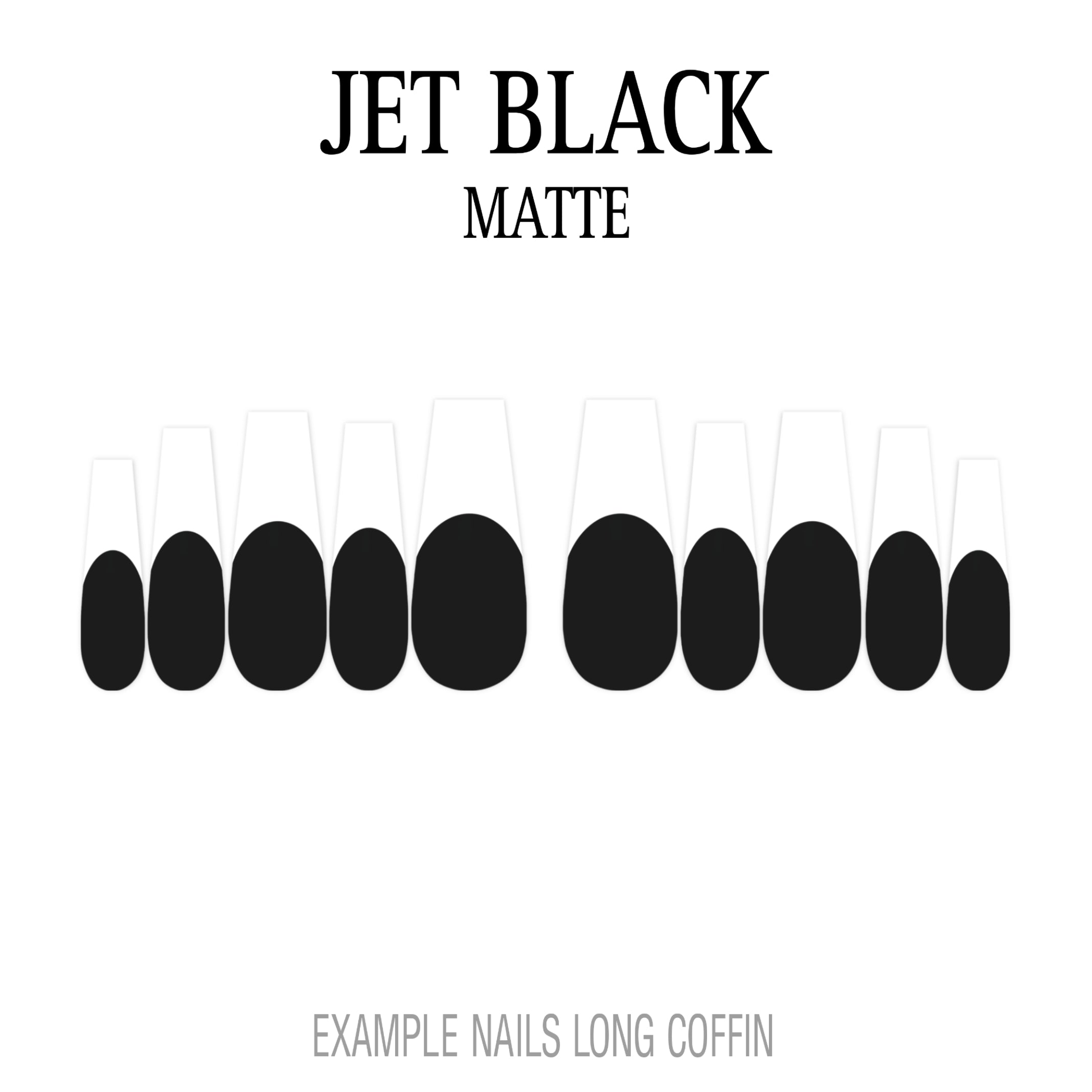 Jet Black black French tip press-on nails