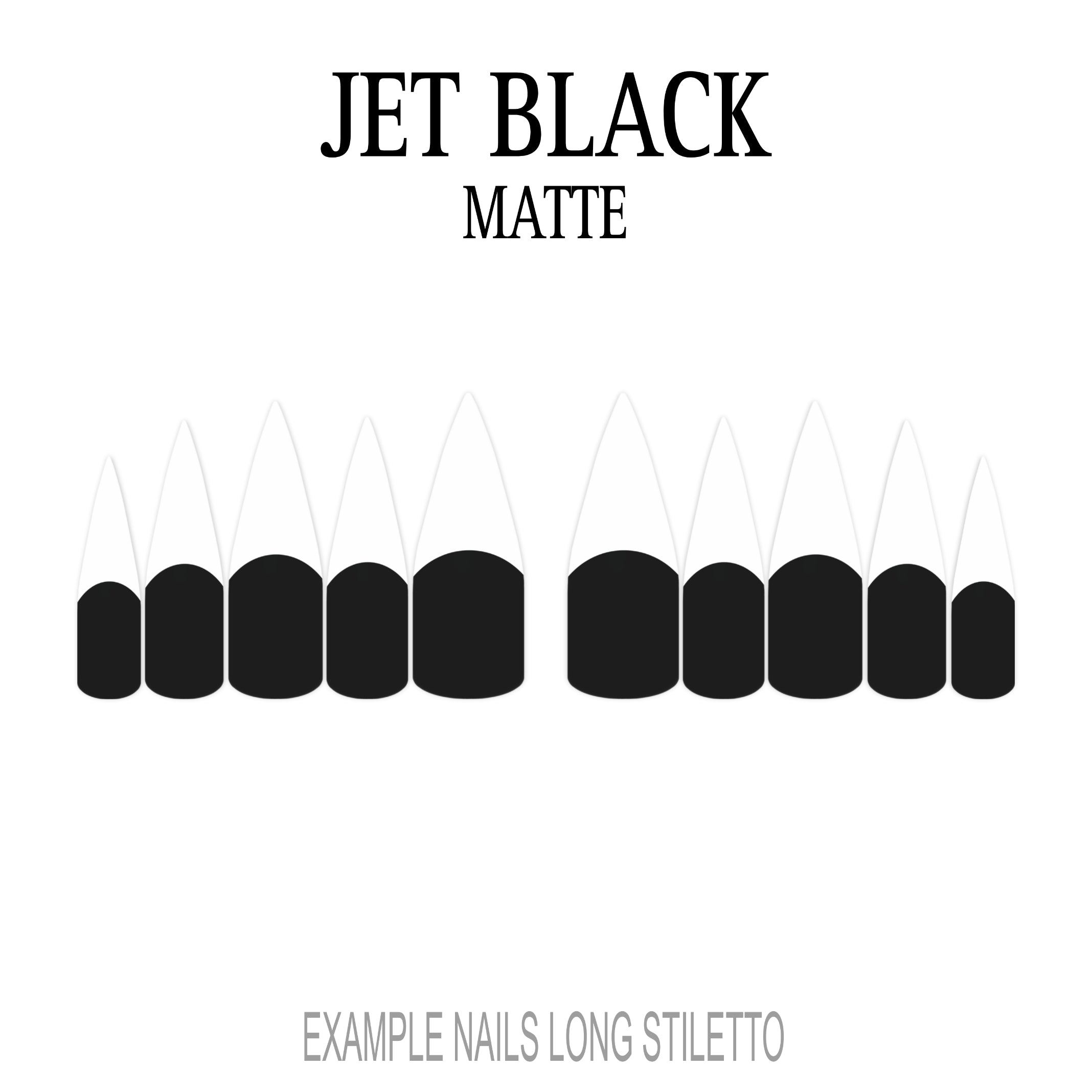 Jet Black black French tip press-on nails