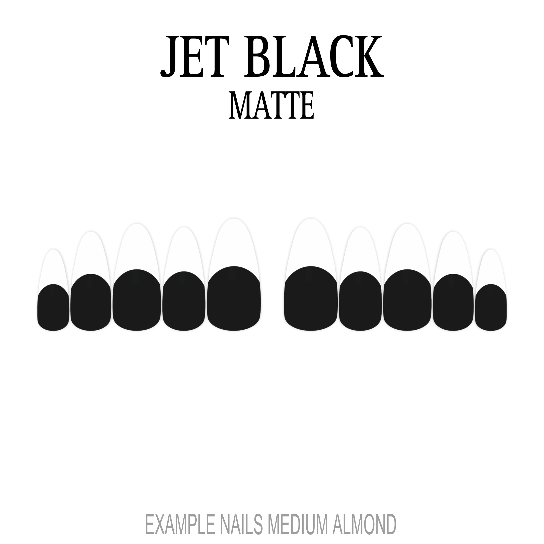 Jet Black black French tip press-on nails