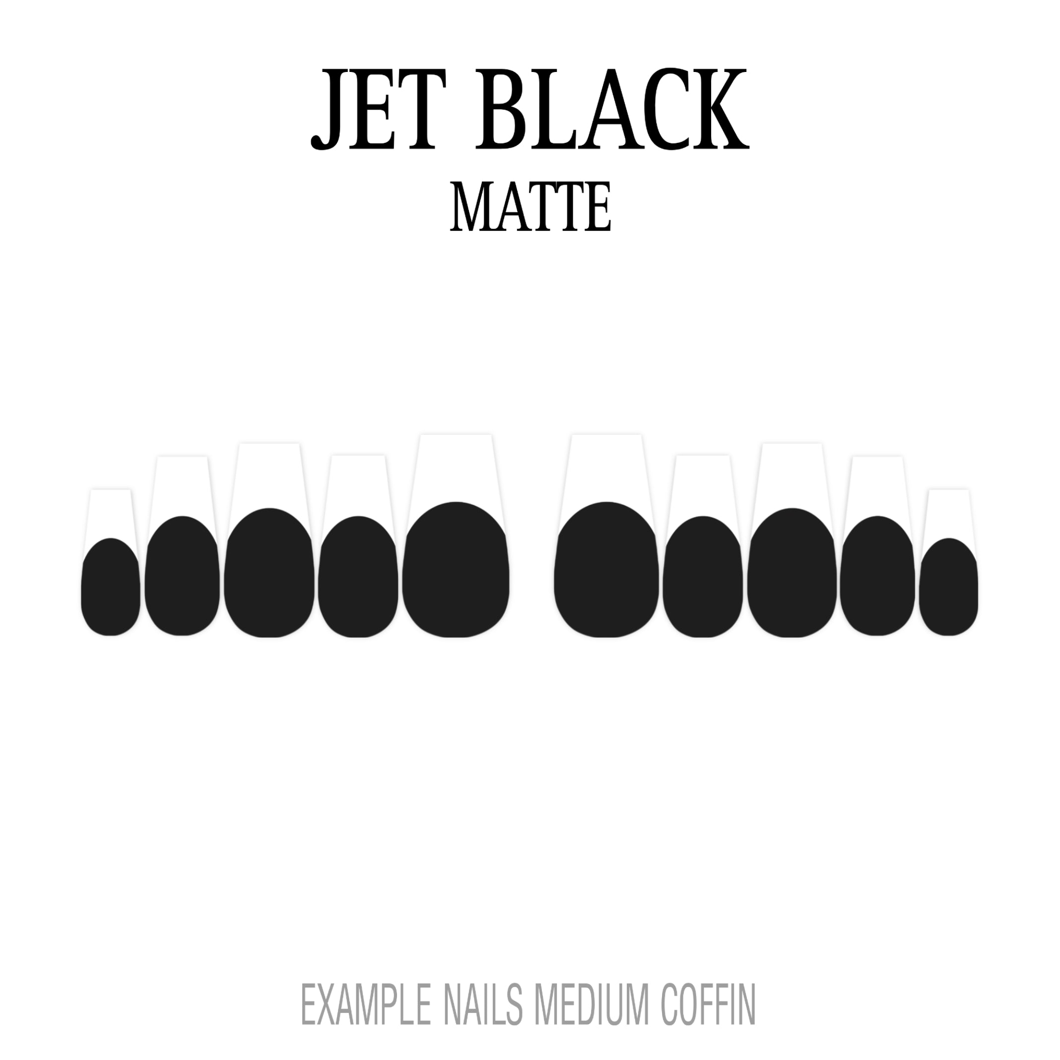 Jet Black black French tip press-on nails