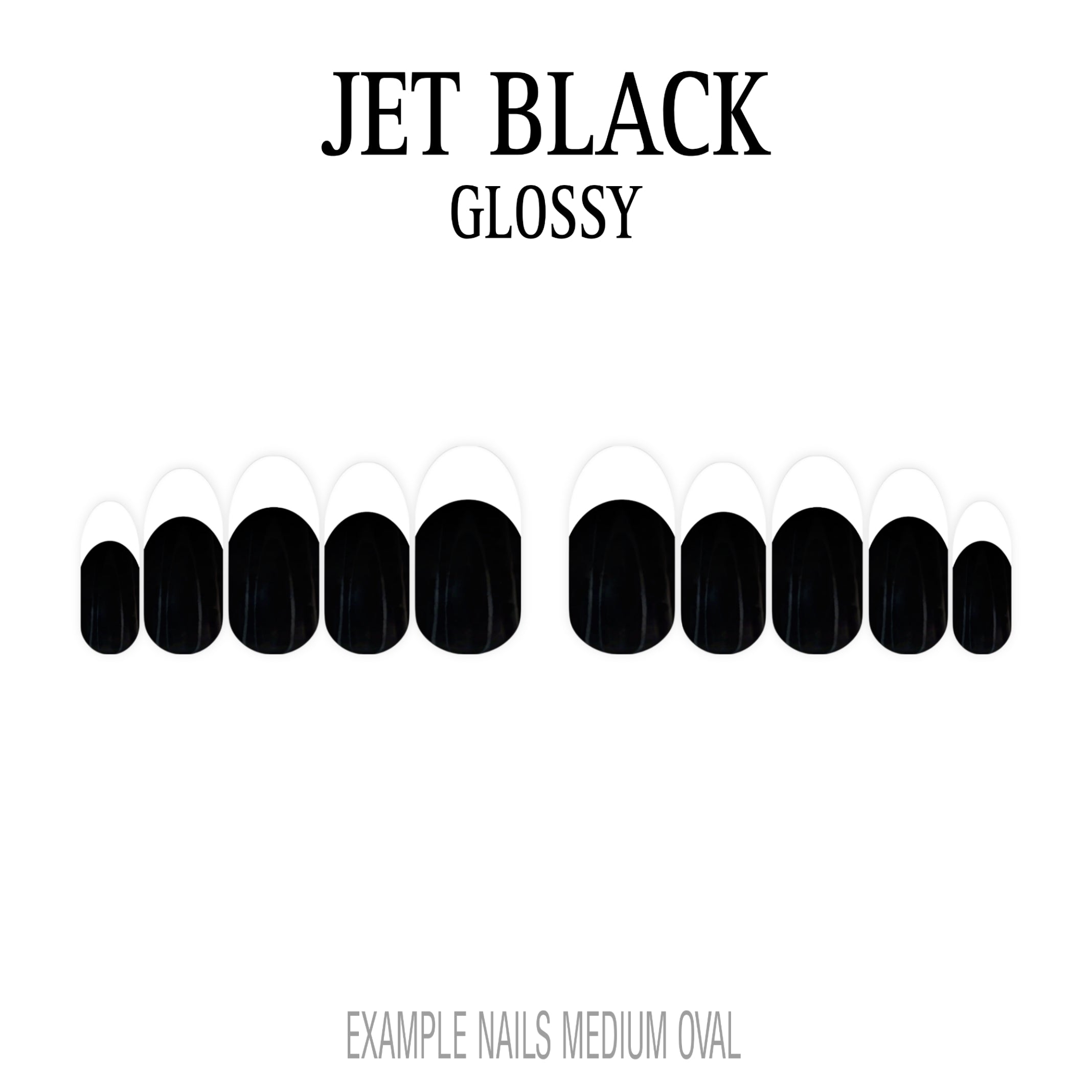 Jet Black black French tip press-on nails