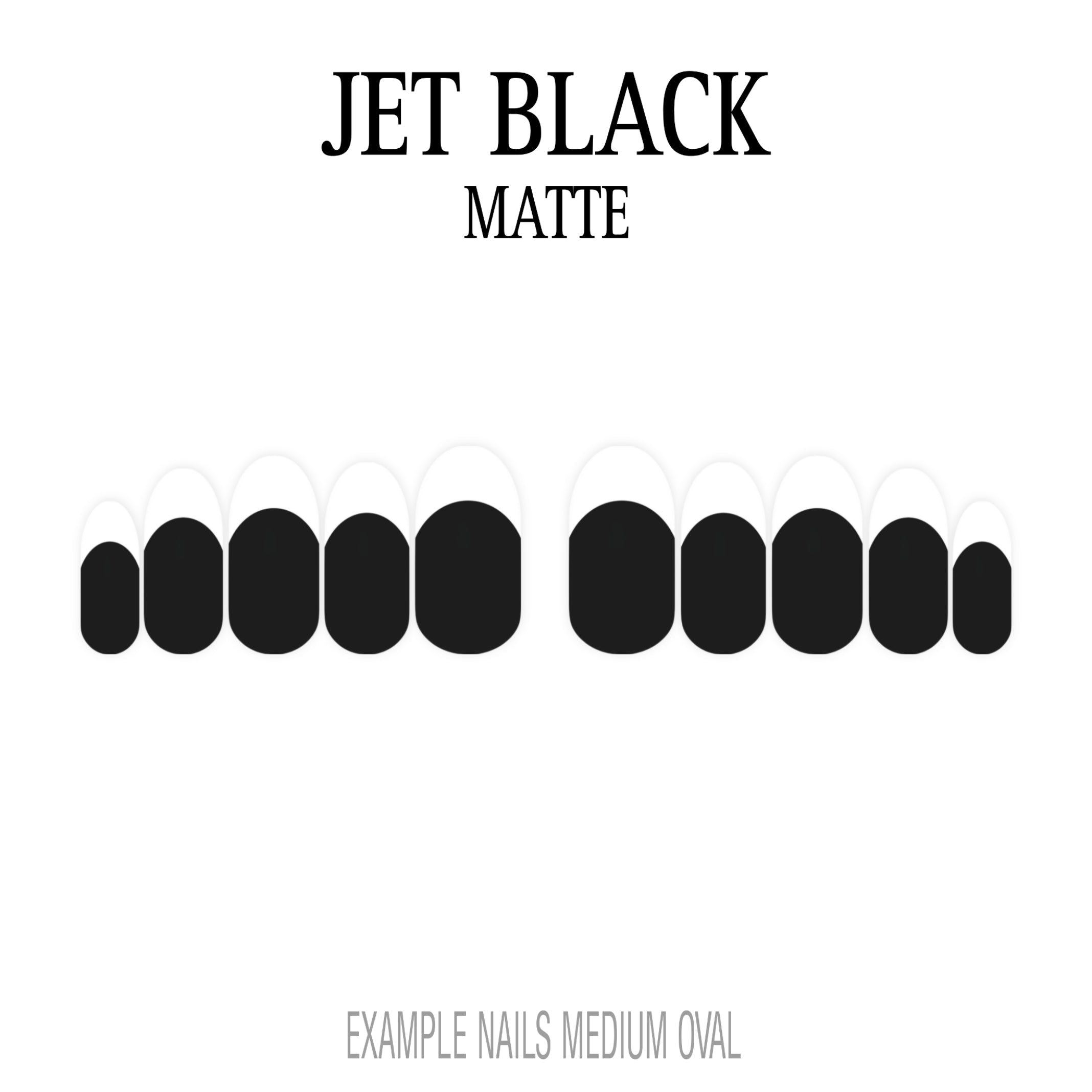 Jet Black black French tip press-on nails