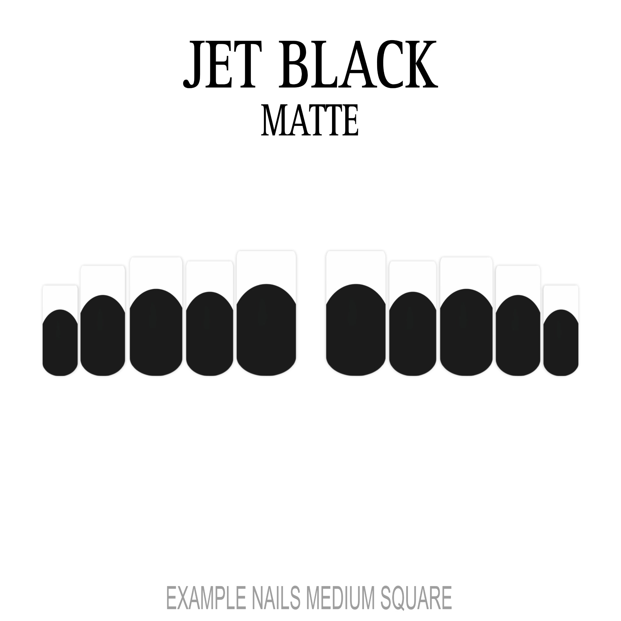 Jet Black black French tip press-on nails