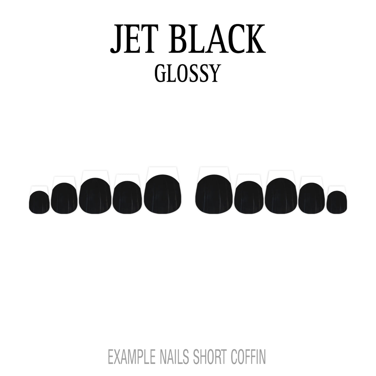 Jet Black black French tip press-on nails