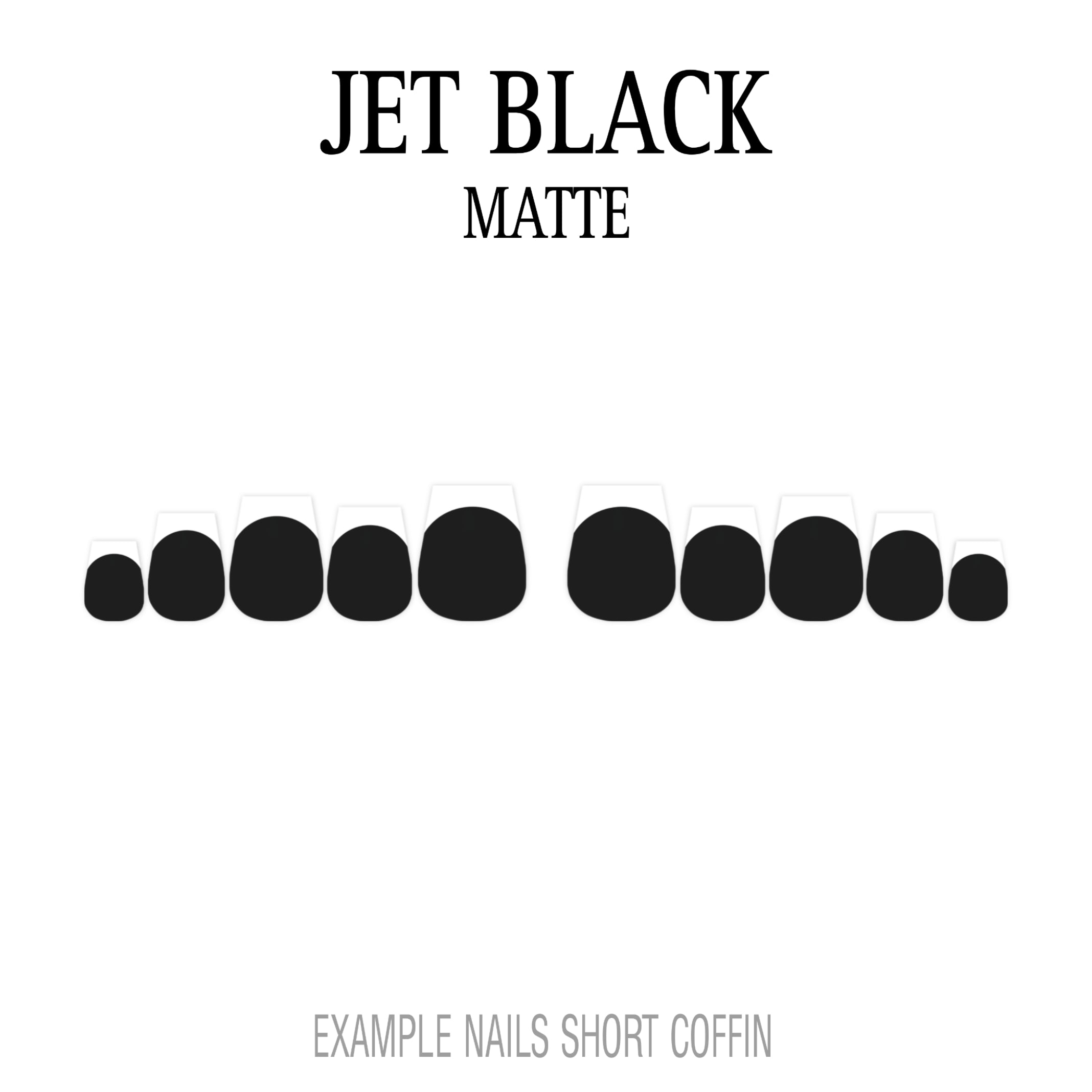 Jet Black black French tip press-on nails