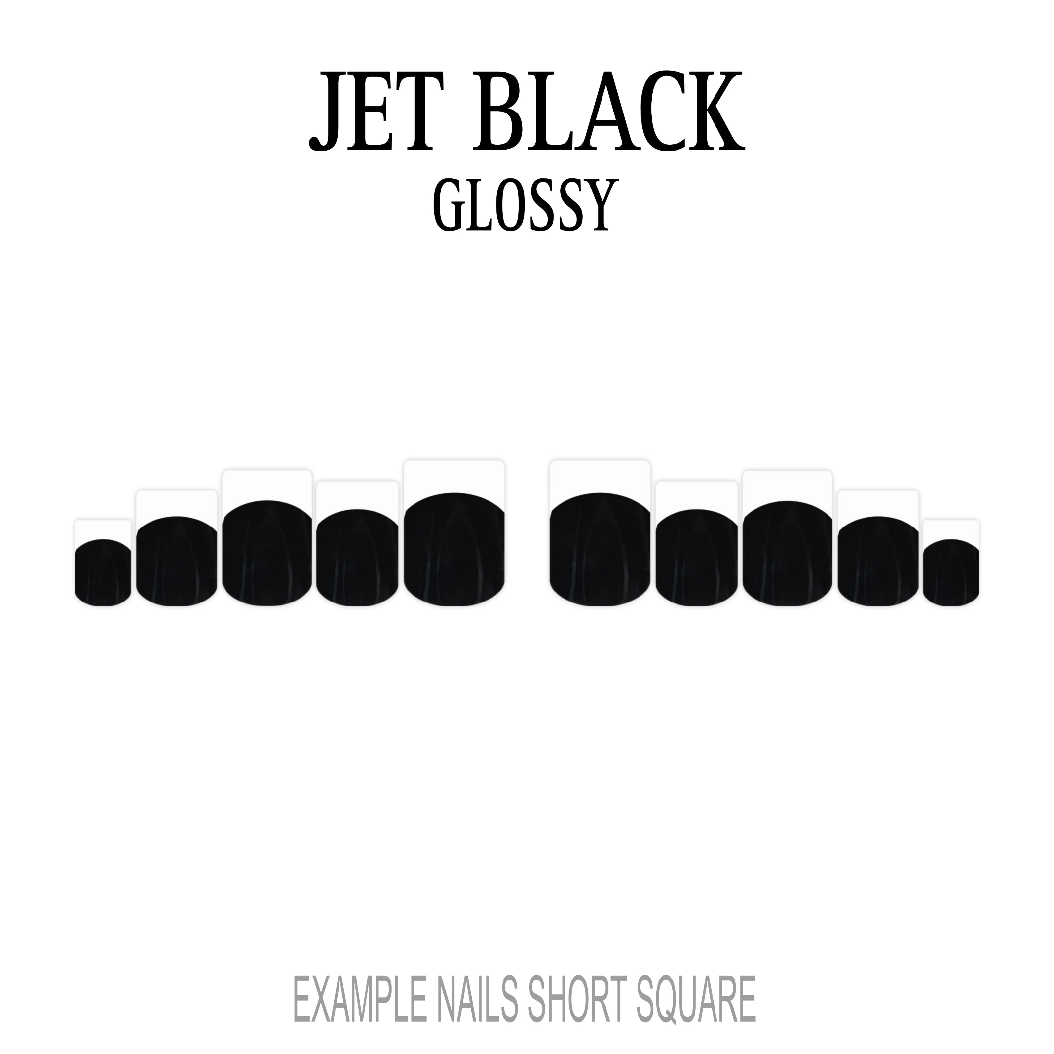 Jet Black black French tip press-on nails