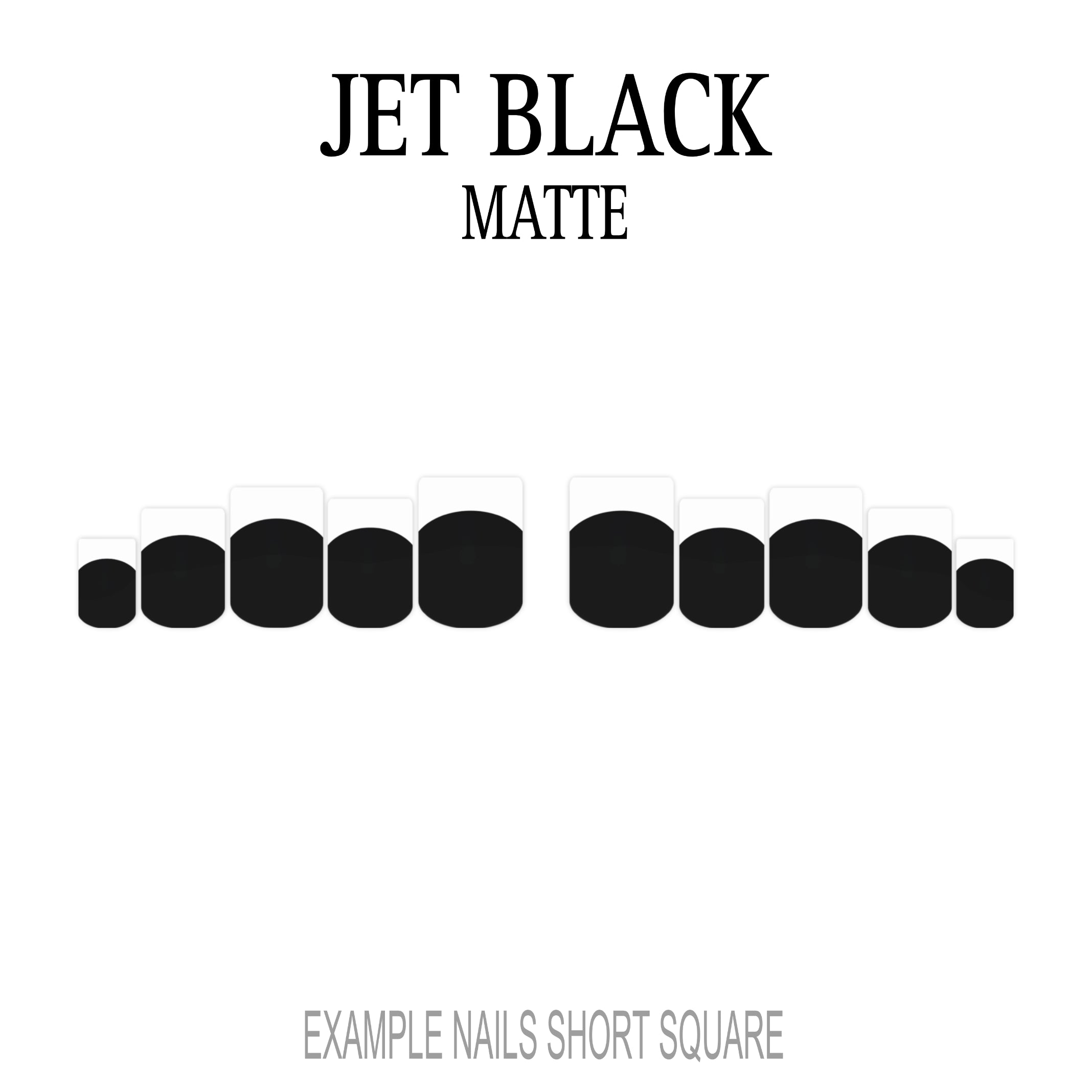 Jet Black black French tip press-on nails